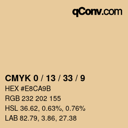 カラーコード: CMYK 0 / 13 / 33 / 9 | qconv.com