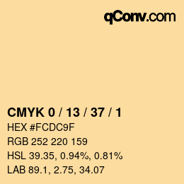 Color code: CMYK 0 / 13 / 37 / 1 | qconv.com