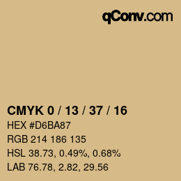 カラーコード: CMYK 0 / 13 / 37 / 16 | qconv.com