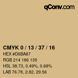 Color code: CMYK 0 / 13 / 37 / 16 | qconv.com