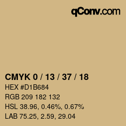 カラーコード: CMYK 0 / 13 / 37 / 18 | qconv.com