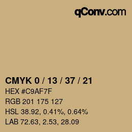 Color code: CMYK 0 / 13 / 37 / 21 | qconv.com