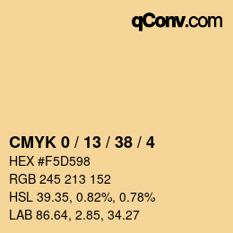 Color code: CMYK 0 / 13 / 38 / 4 | qconv.com