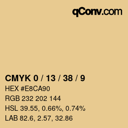カラーコード: CMYK 0 / 13 / 38 / 9 | qconv.com