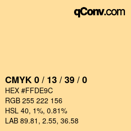 Color code: CMYK 0 / 13 / 39 / 0 | qconv.com