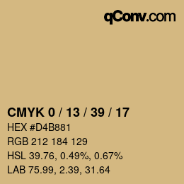 颜色代码: CMYK 0 / 13 / 39 / 17 | qconv.com