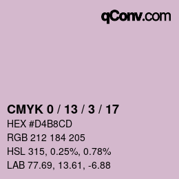 カラーコード: CMYK 0 / 13 / 3 / 17 | qconv.com