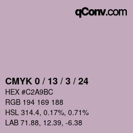 カラーコード: CMYK 0 / 13 / 3 / 24 | qconv.com