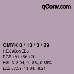 カラーコード: CMYK 0 / 13 / 3 / 29 | qconv.com