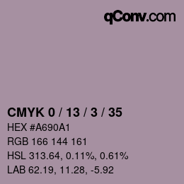 カラーコード: CMYK 0 / 13 / 3 / 35 | qconv.com