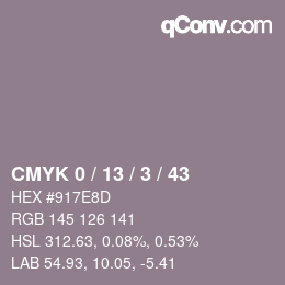 颜色代码: CMYK 0 / 13 / 3 / 43 | qconv.com