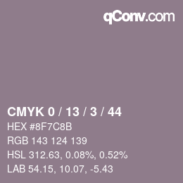 Color code: CMYK 0 / 13 / 3 / 44 | qconv.com