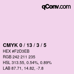 颜色代码: CMYK 0 / 13 / 3 / 5 | qconv.com