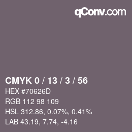 Color code: CMYK 0 / 13 / 3 / 56 | qconv.com