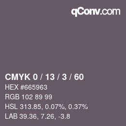 Farbcode: CMYK 0 / 13 / 3 / 60 | qconv.com