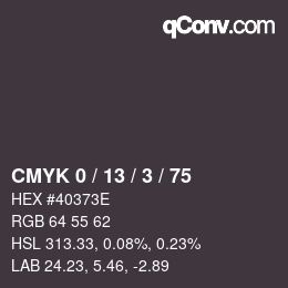 Color code: CMYK 0 / 13 / 3 / 75 | qconv.com