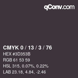 Color code: CMYK 0 / 13 / 3 / 76 | qconv.com