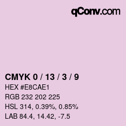 カラーコード: CMYK 0 / 13 / 3 / 9 | qconv.com