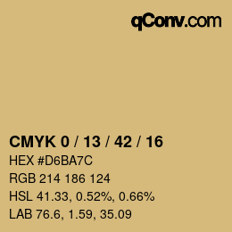 Color code: CMYK 0 / 13 / 42 / 16 | qconv.com