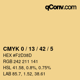 Color code: CMYK 0 / 13 / 42 / 5 | qconv.com