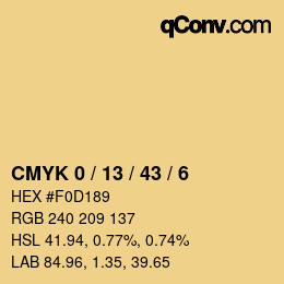 Color code: CMYK 0 / 13 / 43 / 6 | qconv.com