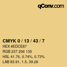 カラーコード: CMYK 0 / 13 / 43 / 7 | qconv.com