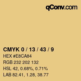 カラーコード: CMYK 0 / 13 / 43 / 9 | qconv.com