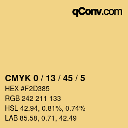 Color code: CMYK 0 / 13 / 45 / 5 | qconv.com