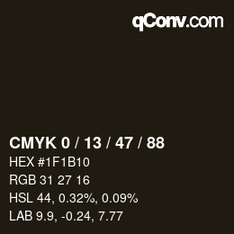 Color code: CMYK 0 / 13 / 47 / 88 | qconv.com