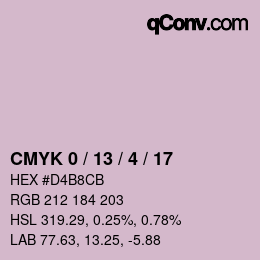 颜色代码: CMYK 0 / 13 / 4 / 17 | qconv.com