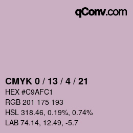 颜色代码: CMYK 0 / 13 / 4 / 21 | qconv.com