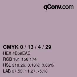 カラーコード: CMYK 0 / 13 / 4 / 29 | qconv.com