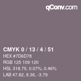 Color code: CMYK 0 / 13 / 4 / 51 | qconv.com