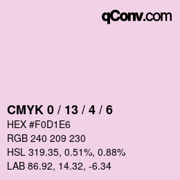 Color code: CMYK 0 / 13 / 4 / 6 | qconv.com
