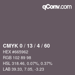 カラーコード: CMYK 0 / 13 / 4 / 60 | qconv.com