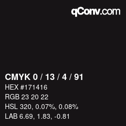 Color code: CMYK 0 / 13 / 4 / 91 | qconv.com