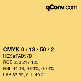 Color code: CMYK 0 / 13 / 50 / 2 | qconv.com