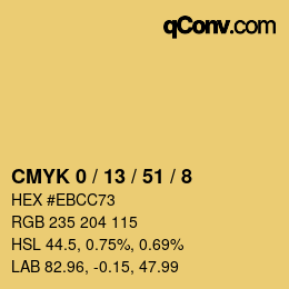 カラーコード: CMYK 0 / 13 / 51 / 8 | qconv.com