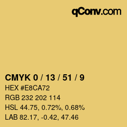 カラーコード: CMYK 0 / 13 / 51 / 9 | qconv.com