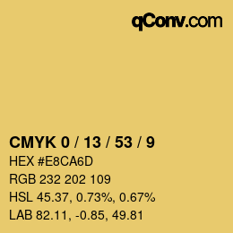 Color code: CMYK 0 / 13 / 53 / 9 | qconv.com