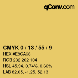 Color code: CMYK 0 / 13 / 55 / 9 | qconv.com