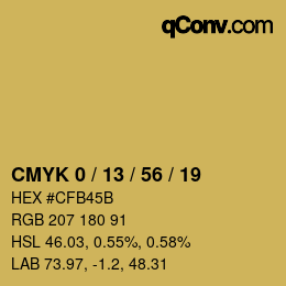 カラーコード: CMYK 0 / 13 / 56 / 19 | qconv.com