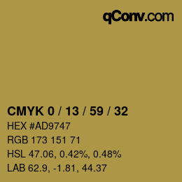 Color code: CMYK 0 / 13 / 59 / 32 | qconv.com