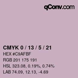 Color code: CMYK 0 / 13 / 5 / 21 | qconv.com