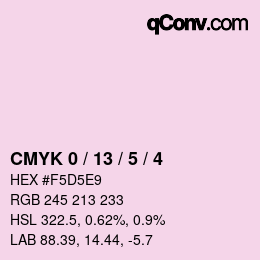 颜色代码: CMYK 0 / 13 / 5 / 4 | qconv.com