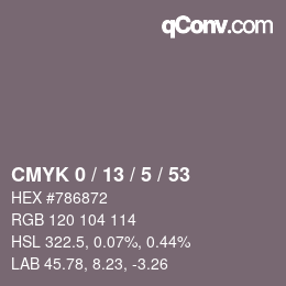 Color code: CMYK 0 / 13 / 5 / 53 | qconv.com