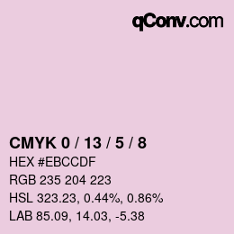 Farbcode: CMYK 0 / 13 / 5 / 8 | qconv.com