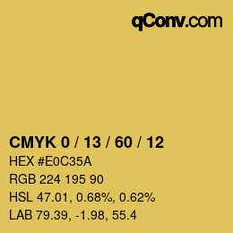 Color code: CMYK 0 / 13 / 60 / 12 | qconv.com