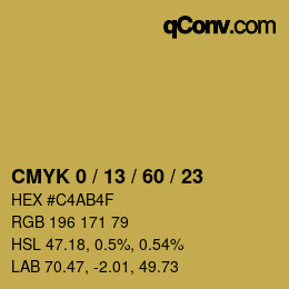 Farbcode: CMYK 0 / 13 / 60 / 23 | qconv.com