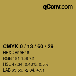 カラーコード: CMYK 0 / 13 / 60 / 29 | qconv.com